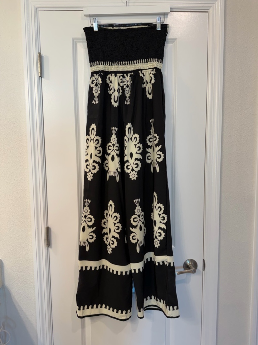 Strapless Black & Cream Jumpsuit- SMALL - Picture 7 of 7